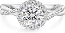 Moissanite Verlobungsring Damen Solitär 1 Karat 56 Weißgold