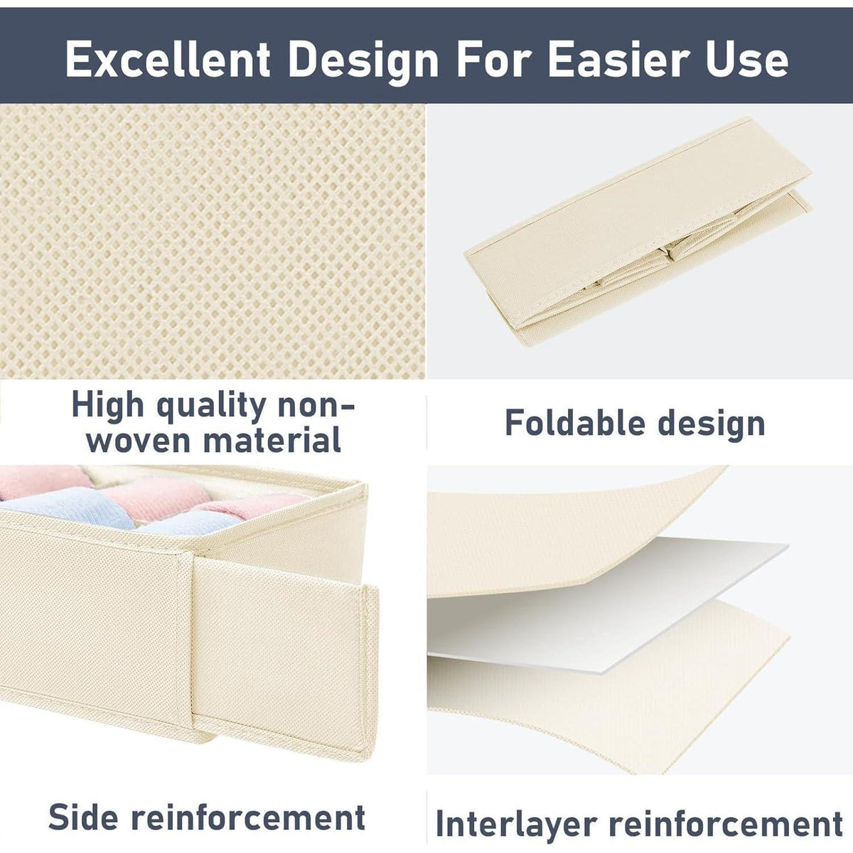 Schubladen Organizer 8er Set Beige 30x15x9 cm