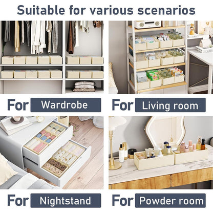 Schubladen Organizer 8er Set Beige 30x15x9 cm