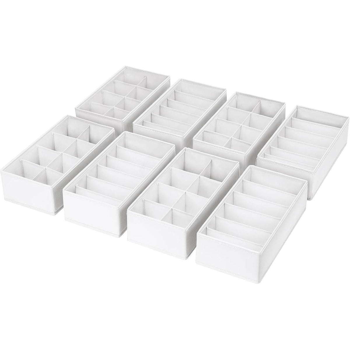 Schubladen Organizer 8er Set, 30x15x9 cm, Weiß