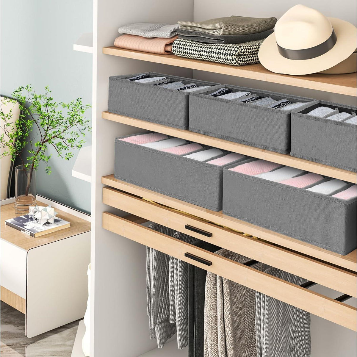 Schubladen Organizer 8er Set Dunkelgrau 30x15x9 cm