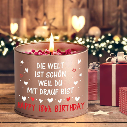18. Geburtstag Kerze Mädchen – Geschenk für Frau & Freundin