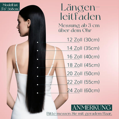 Clip-In Haarverlängerung Echthaar Braun Balayage Ombre