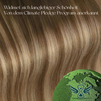 Clip-In Haarverlängerung Echthaar Braun Balayage Ombre