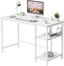 100cm Weißer Eck-PC-Schreibtisch mit Ablagen