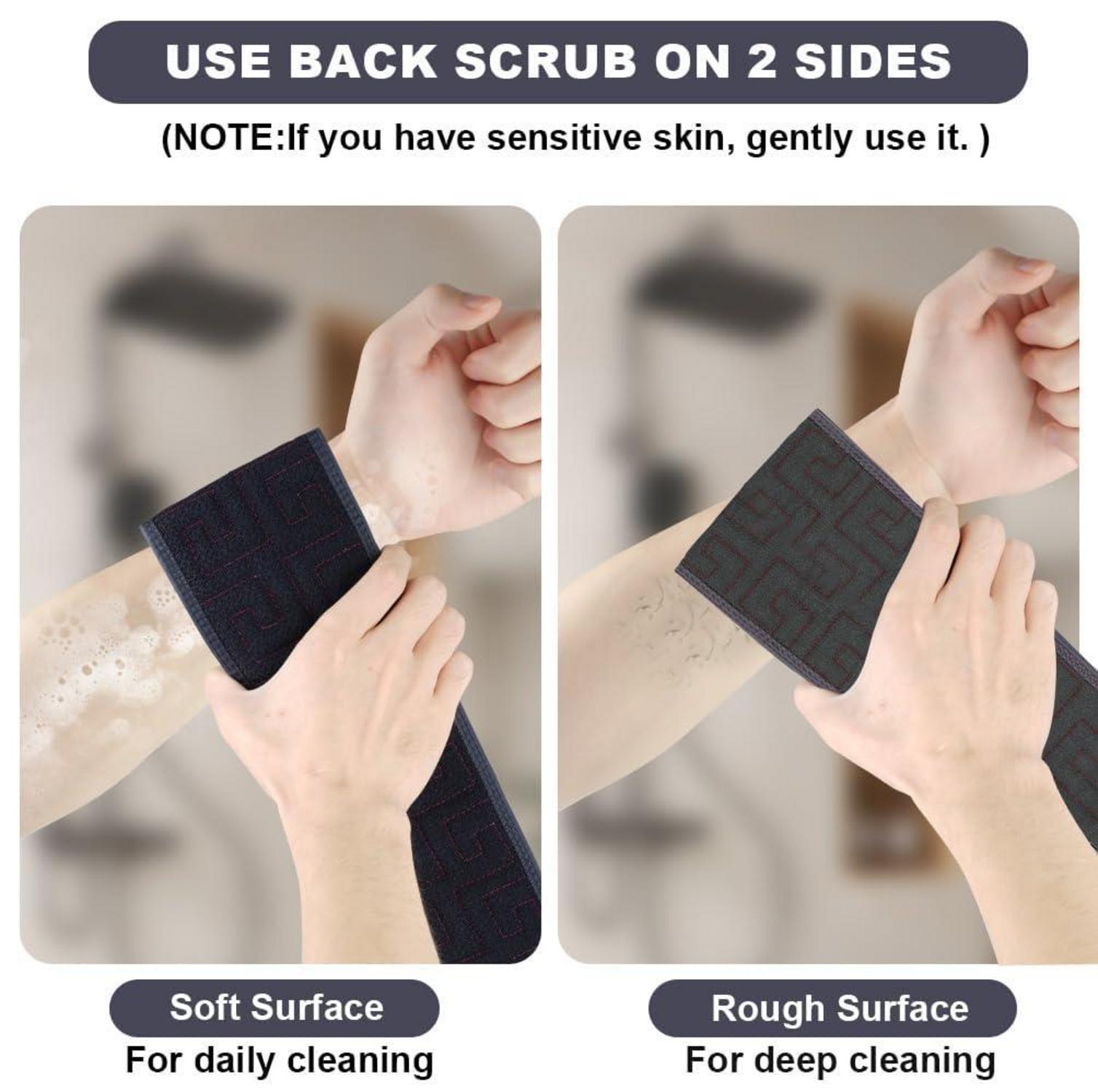 Peeling Rückenschrubber Doppelseitig mit Griffen für Dusche