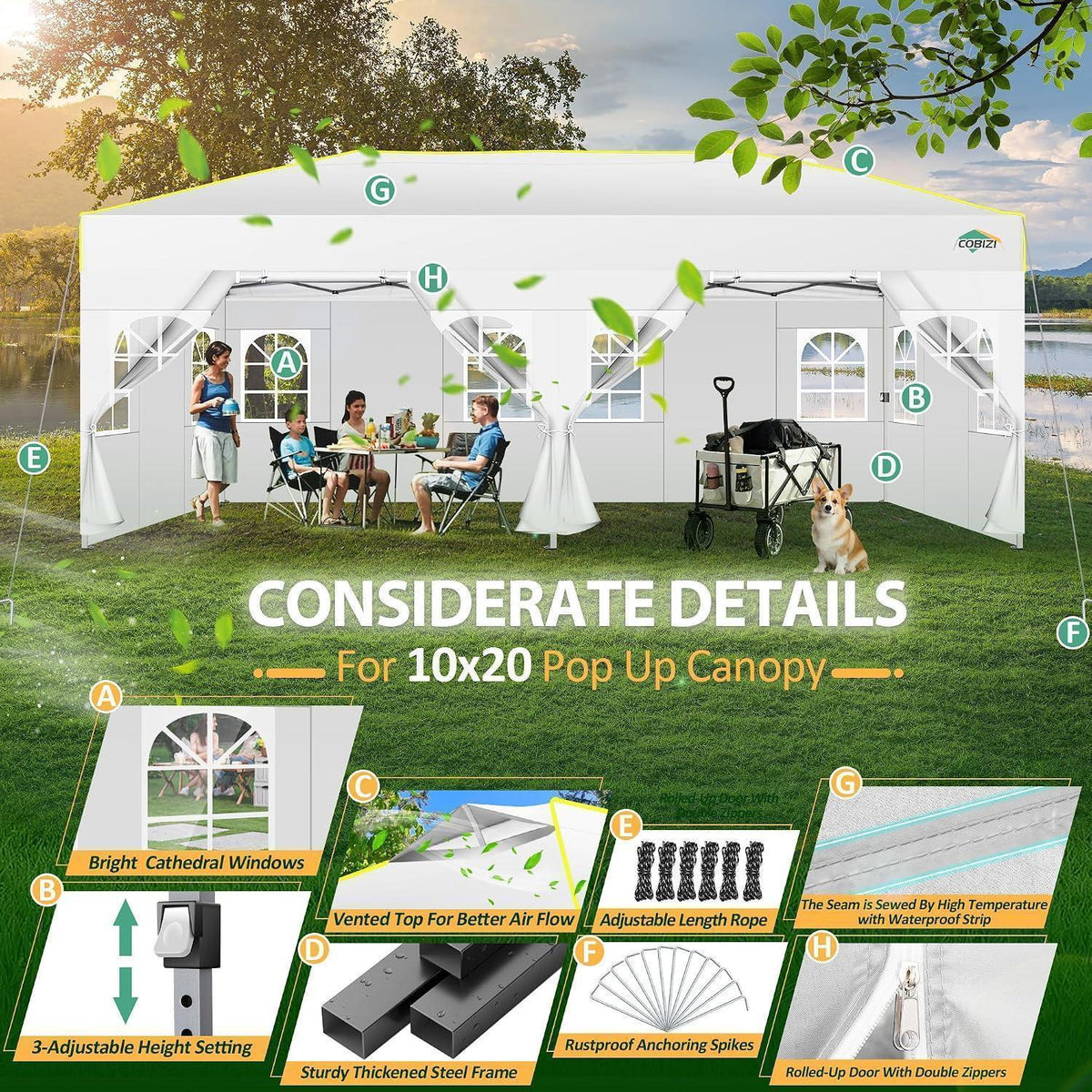 Faltpavillon 3x6 mit Seitenwänden – Wasserdicht & Winterfest