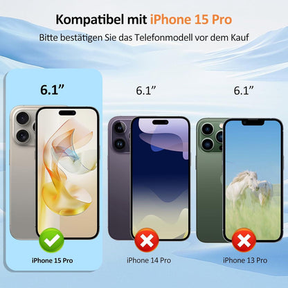 Agedate Panzerglas iPhone 15 Pro Schutzfolie 9H Härte 2