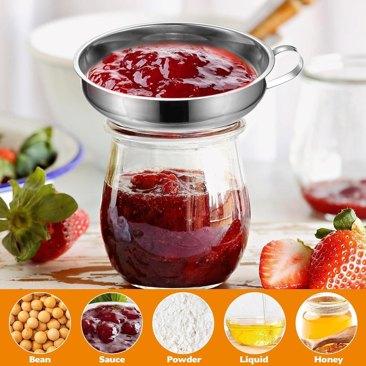 Edelstahl Trichter Set – 2er Pack für Marmelade & mehr