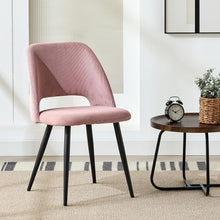 Esszimmerstühle 4er Set Rosa, Kordsamt & Metallbeine