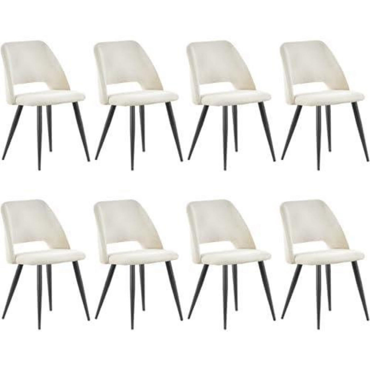 Esszimmerstühle 8er Set, Beige Kordsamt, Ergonomisch & Robust