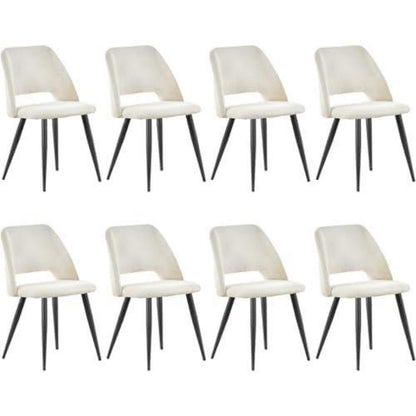 Esszimmerstühle 8er Set, Beige Kordsamt, Ergonomisch & Robust