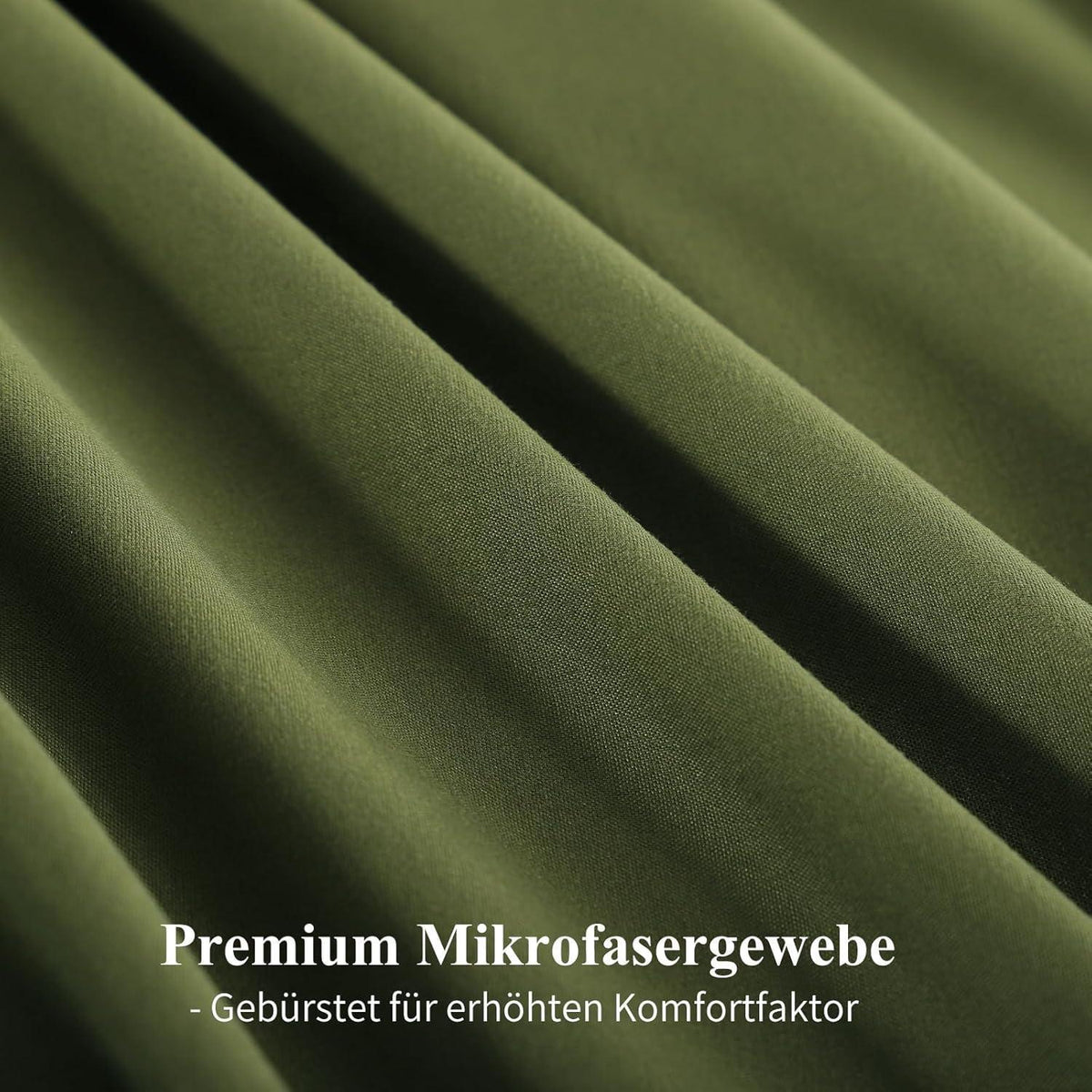 Bettwäsche-Set 155x220 2-teilig Olivgrün Beige Wendebettwäsche Mikrofaser