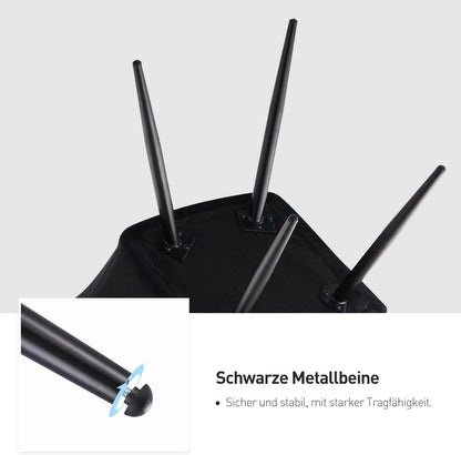 Esszimmerstühle 6er Set Samt Schwarz Armlehne Metallbeine Esszimmer