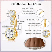 Bauchnabelpiercing Set 9stk Gold Silber Opal Perle CZ 14G