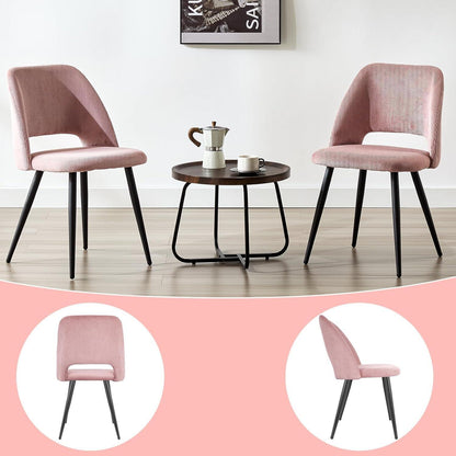 8 Esszimmerstühle Rosa Kordsamt Gepolstert, Ergonomisch & Robust
