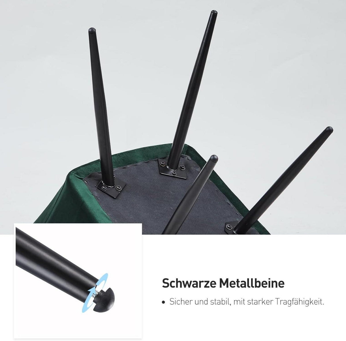 Esszimmerstühle 6er Set Samt Bezug Armlehne Metallbeine Polstersessel