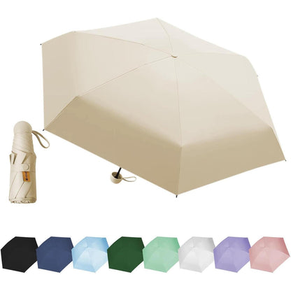 Kompakter Regenschirm mit UV-Schutz, winddicht, warme Sandfarbe