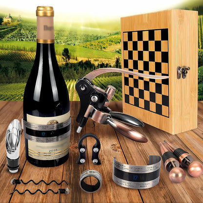 Vintage Weinkorkenzieher Set mit Holzkiste & Zubehör