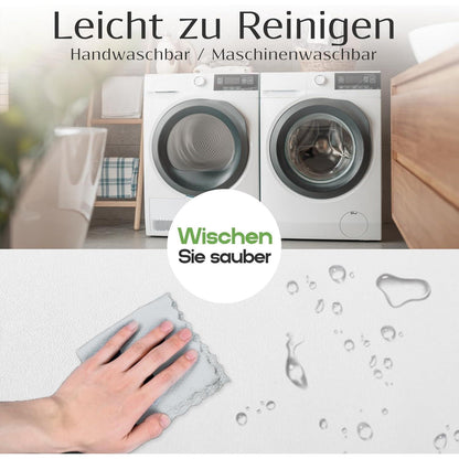 Stretch Stuhlhussen Set 6er - Weiß, Wasserabweisend in Lederoptik
