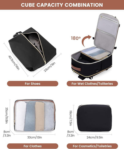 Handgepäck Rucksack Flugzeug 40L Reiserucksack Damen 18 zoll Laptop