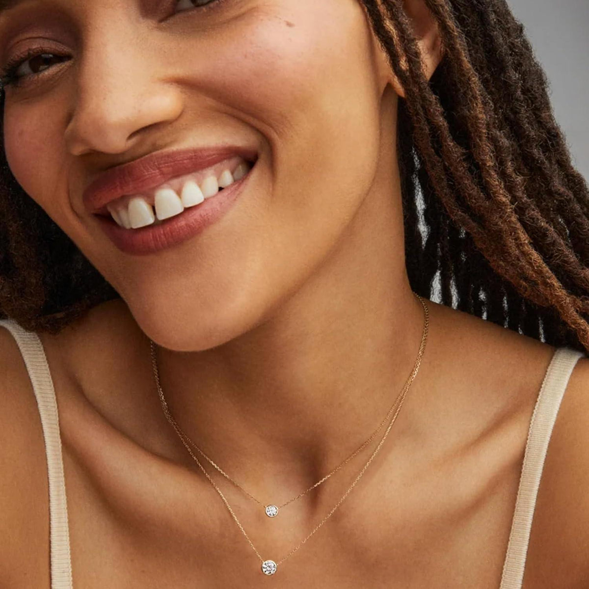 Layering Halskette Damen 14K Vergoldet Doppel Silberkette