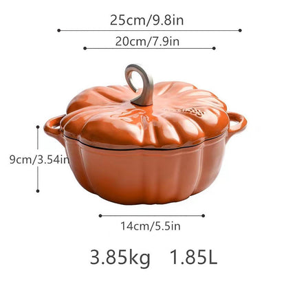 Kürbis Emaille Topf 1.85L – Antihaftbeschichtet & Vielseitig