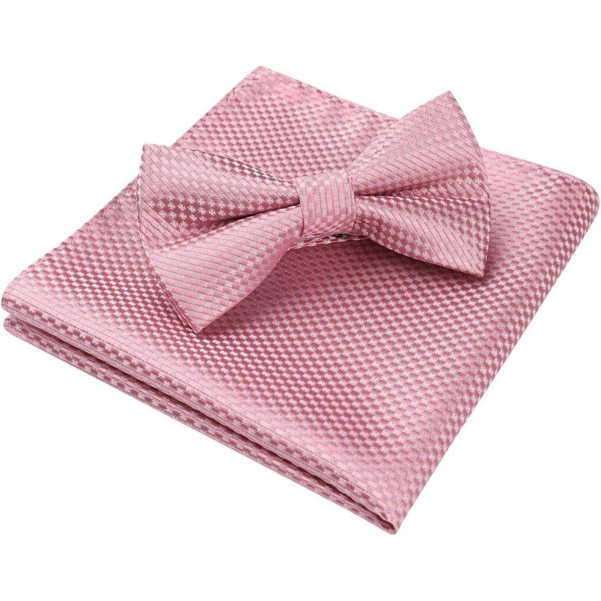 Herren Fliege mit Einstecktuch Set Rosa | Vorgebunden & Verstellbar