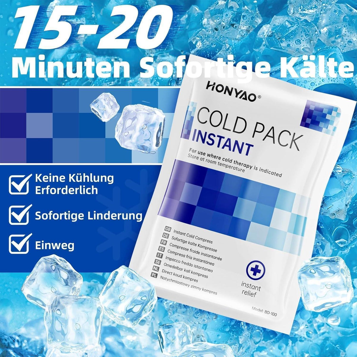 Sofort-Kältekompressen 9er Pack für Sport & Erste Hilfe