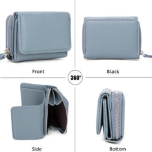 Damen Geldbörse Trifold Leder Kleines Portemonnaie mit 6