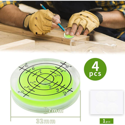 Wasserwaage Rund 4er Set – Mini Libellenwaage für Präzisionsarbeiten