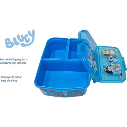 Kinder Brotdose mit 3 Fächern, BPA frei, Bluey Design