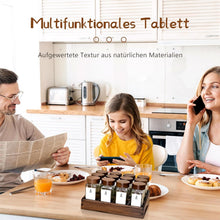 Akazienholz Gewürzregal mit 12 Gläsern und Etiketten | Holz
