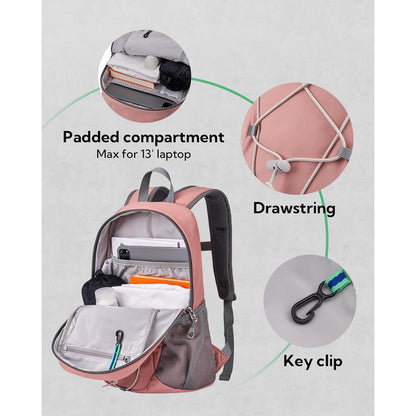 12L Wanderrucksack Mini Sport Backpack für Damen Herren Rosa