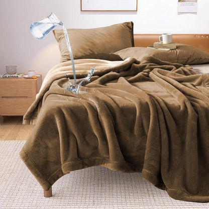 Wasserdichte Kuscheldecke 200x150cm Braun/Tan – Geschenk für Paare