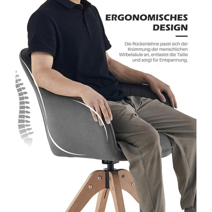 Drehbare Samt Esszimmerstühle 2er-Set mit Armlehnen