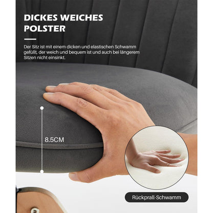 Drehbare Samt Esszimmerstühle 2er-Set mit Armlehnen
