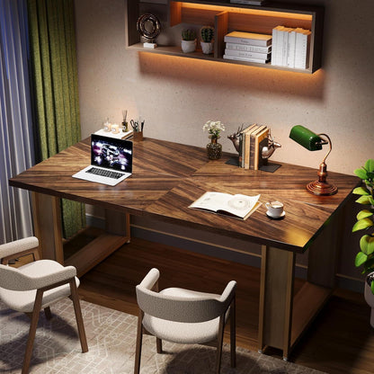 160cm Schreibtisch Holz – Rustikaler Bürotisch für Home Office
