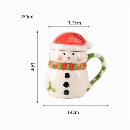 400ml Weihnachtstasse mit Bär & Deckel – Keramik Becher