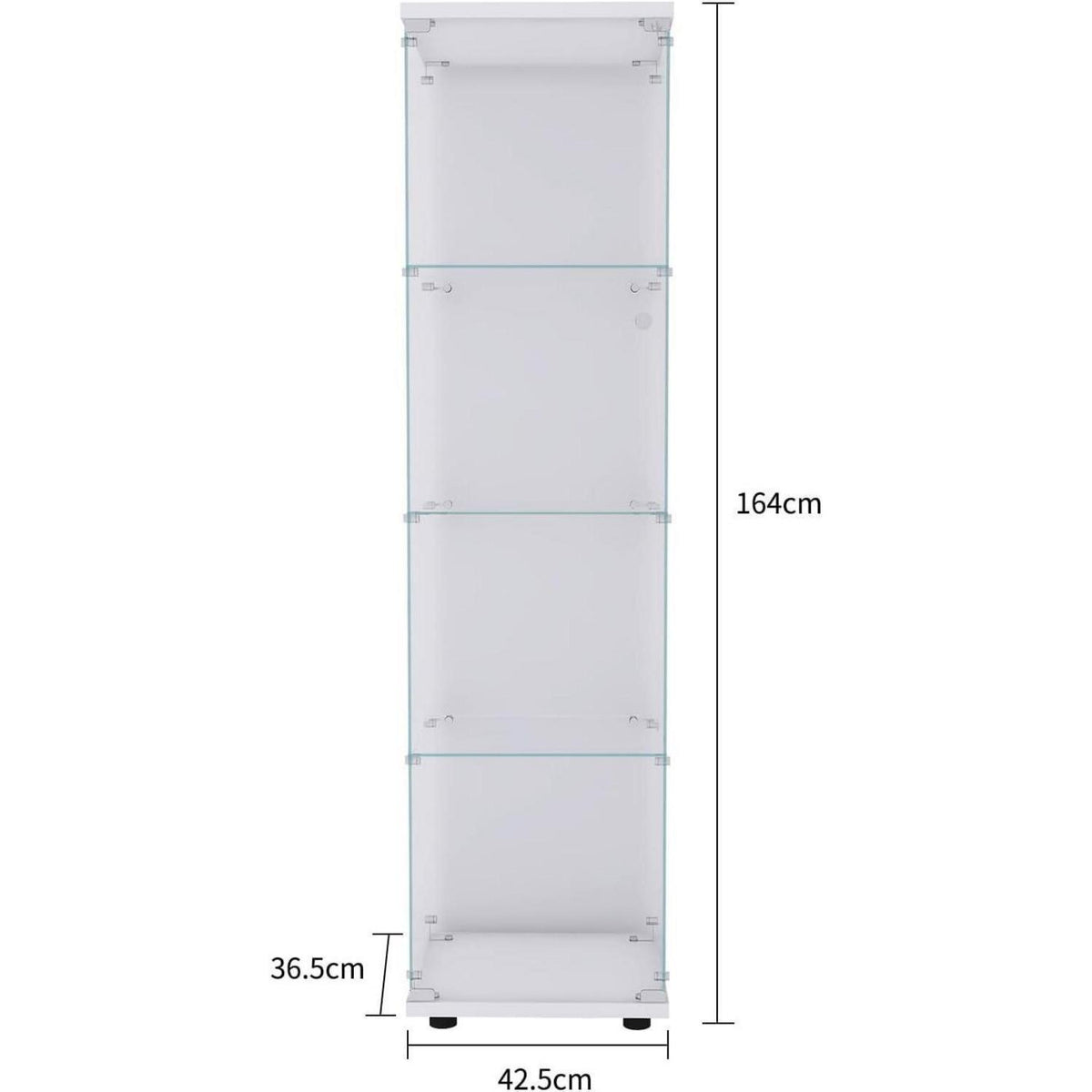 Glasvitrine Schwarz 4 Etagen – Moderne Regalkabine