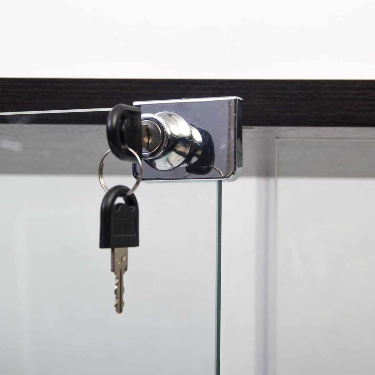 Glasvitrine Schwarz 4 Etagen | Moderne Regalkabine für Wohnzimmer