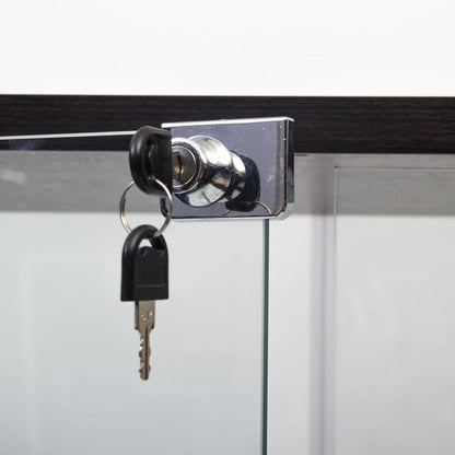 Glasvitrine Schwarz 4 Etagen | Moderne Regalkabine für Wohnzimmer