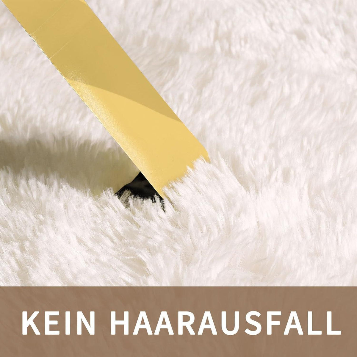 Hochflor Teppich Elfenbeinweiß 160x230 – Flauschiger Wohnzimmerteppich