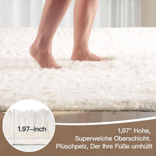 Hochflor Teppich Elfenbeinweiß 200x300 – Flauschiger Wohnzimmerteppich