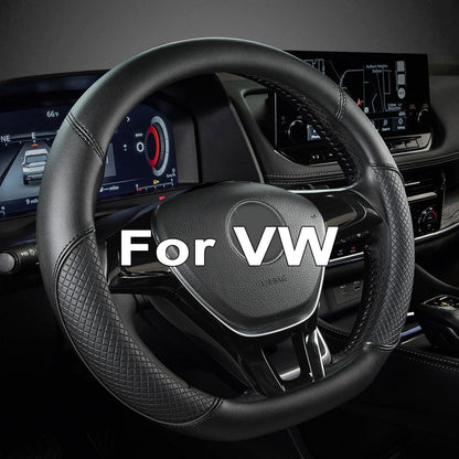 Lenkradbezug D-Form VW, Rutschfest & Atmungsaktiv in Lederoptik