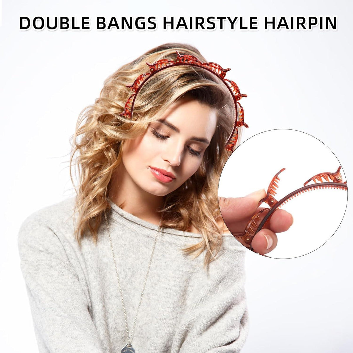 2er Set Haarreifen Hairpin Hairstyle Clips Schwarz Braun Haarschmuck
