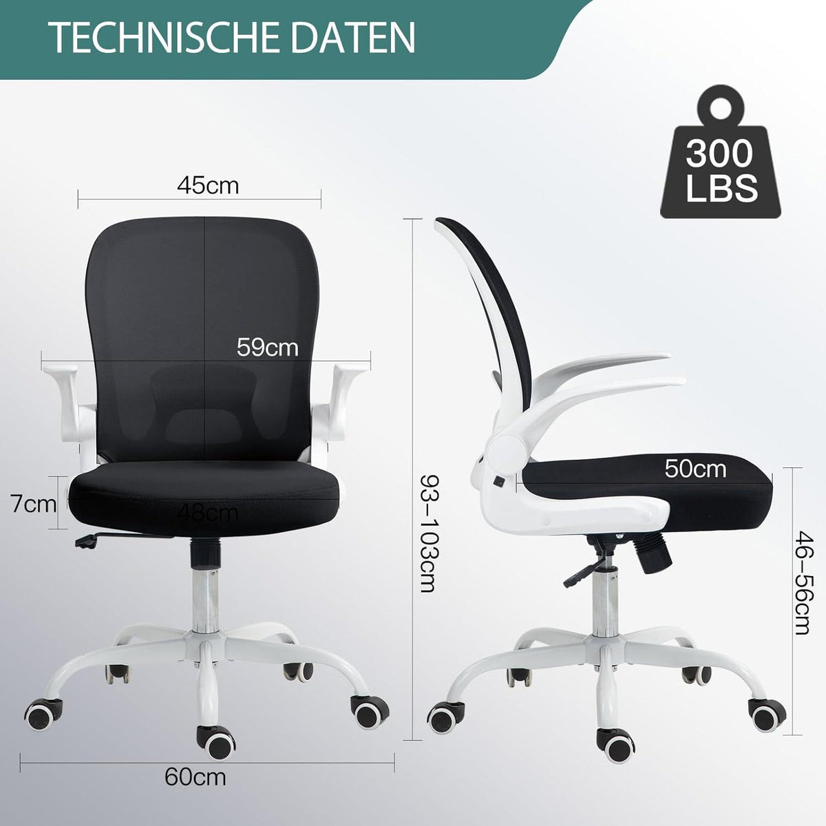 Ergonomischer Bürostuhl mit 2 Jahren Garantie, einfache Montage