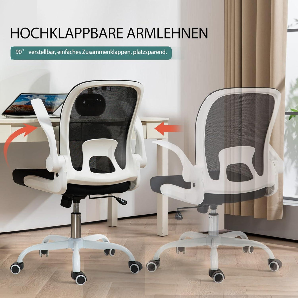 Ergonomischer Bürostuhl mit erhöhter Armlehne & einfacher Montage