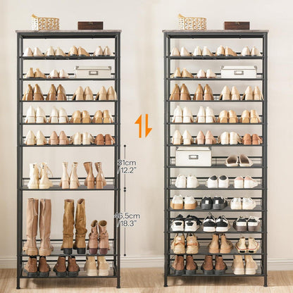 Großes Schuhregal 12 Etagen – Schuhablage für 35-45 Paar Schuhe