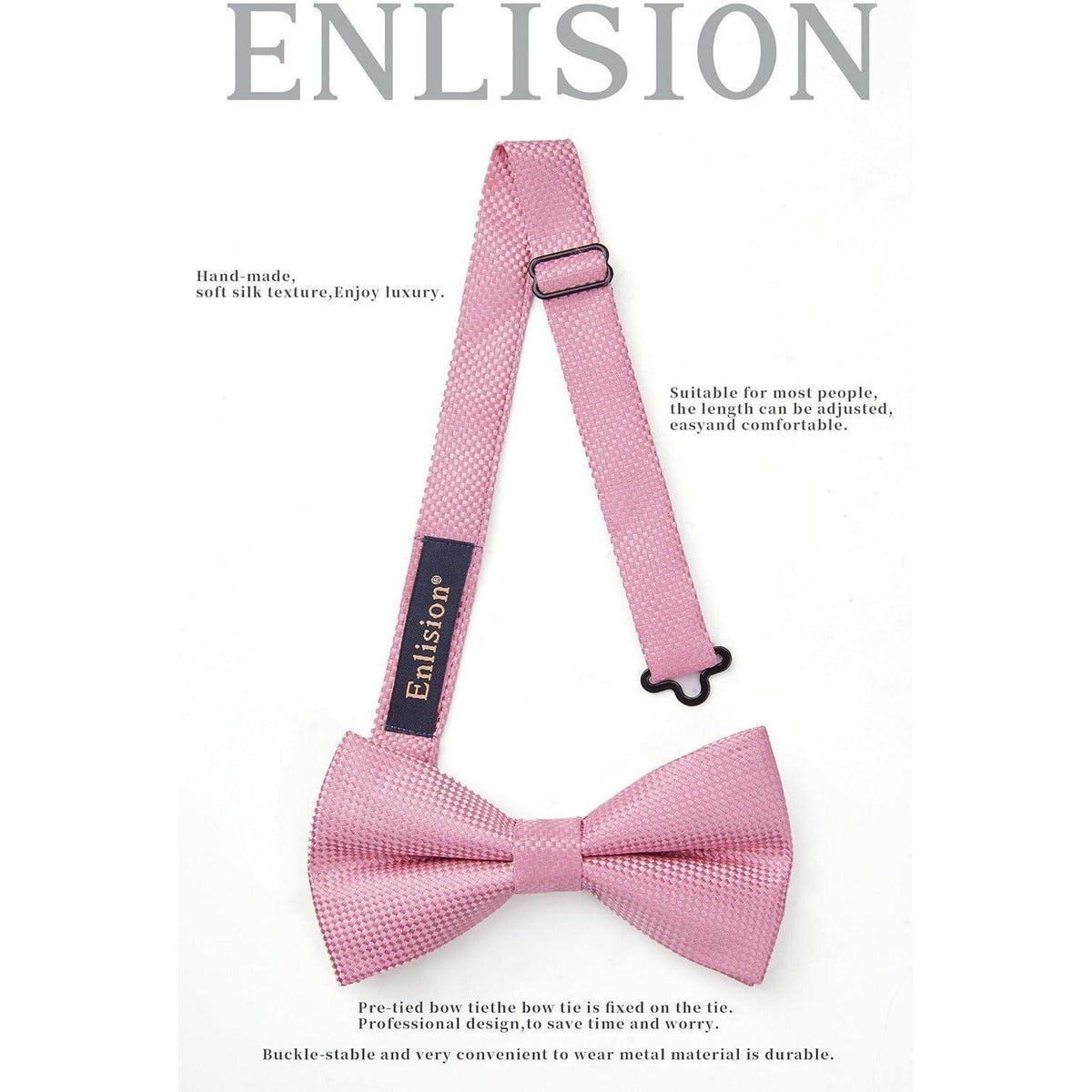 Fliege mit Einstecktuch Set, vorgebunden, Rosa